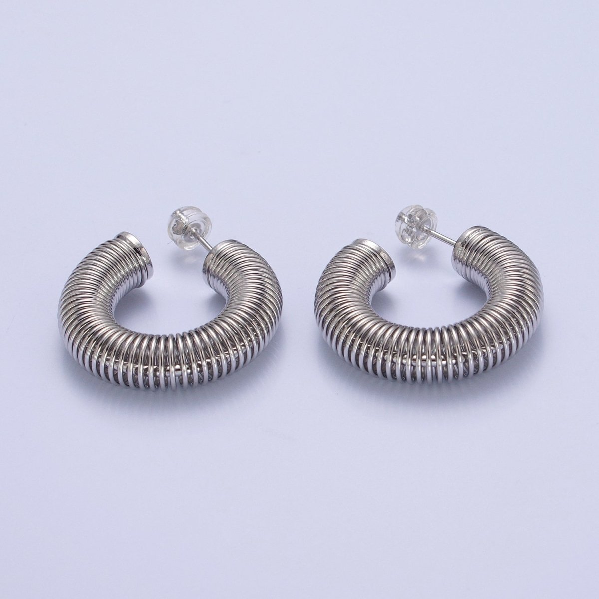 Gold Chunky Medium Sized Spiral Hoops Thick Gold Hoop Earrings Everyday Hoops T-411 T-412
