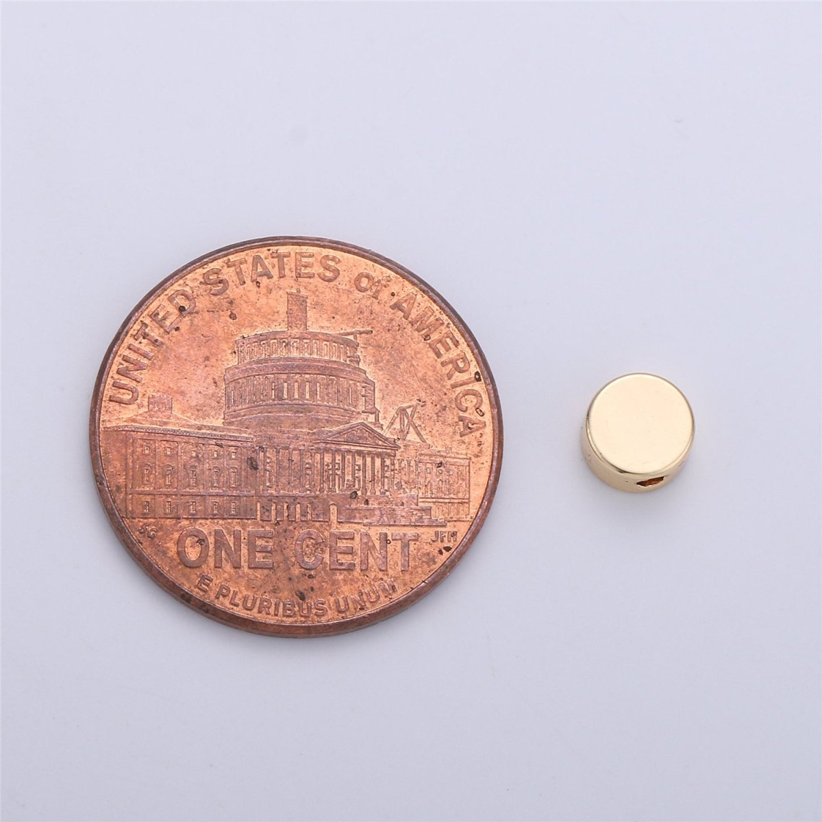 Gold Circle Bead Round Bead Findings 5mm Hole:1.2mm for Bracelet Necklace Jewelry Supplies B-222 - DLUXCA