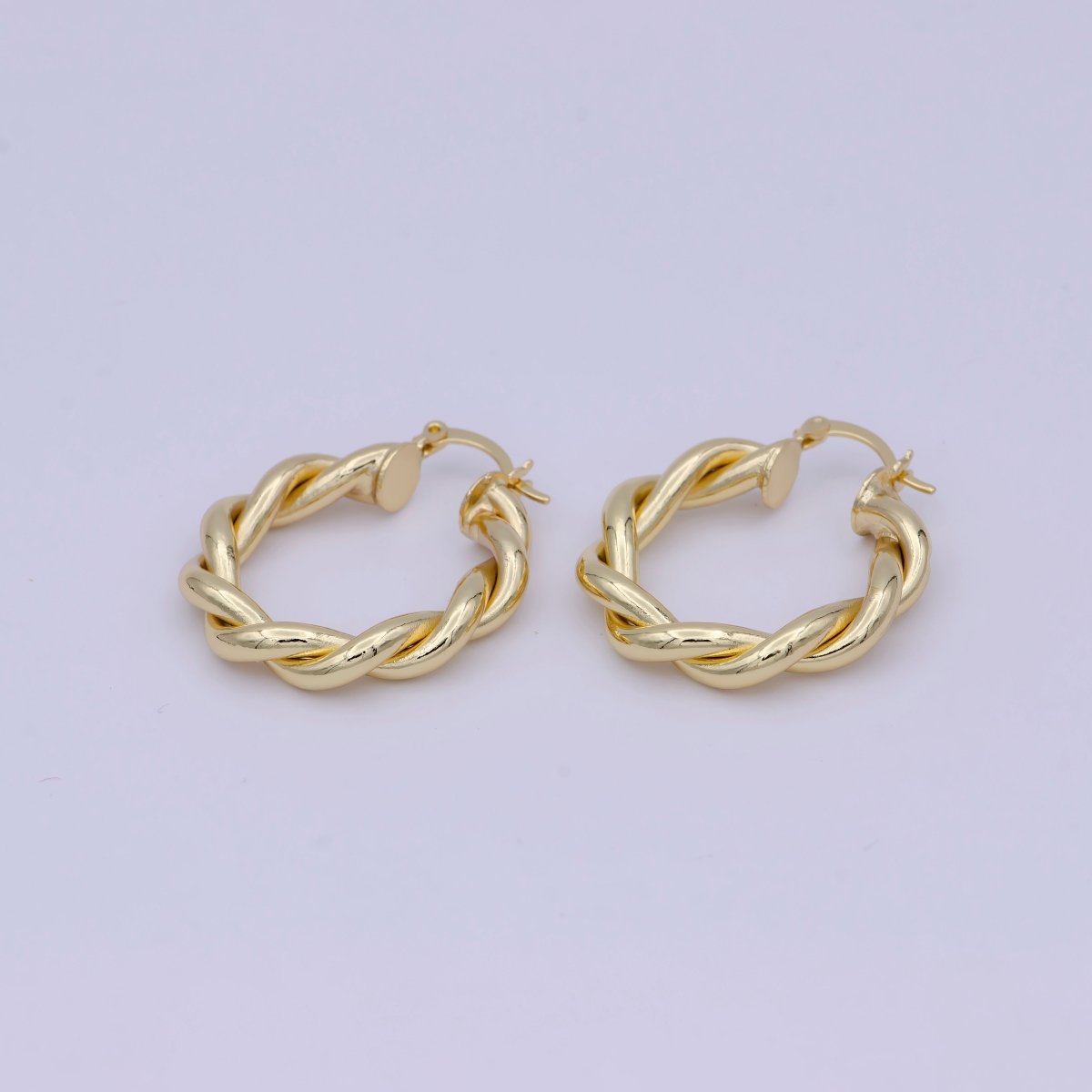 Gold Circle Twisted Hoop, 24k Gold Fill Hoop, Twisted Hoop, Gold Hoop Earrings, Dainty Minimalist Hoops Wholesale Jewelry T-335 T-336 T-355