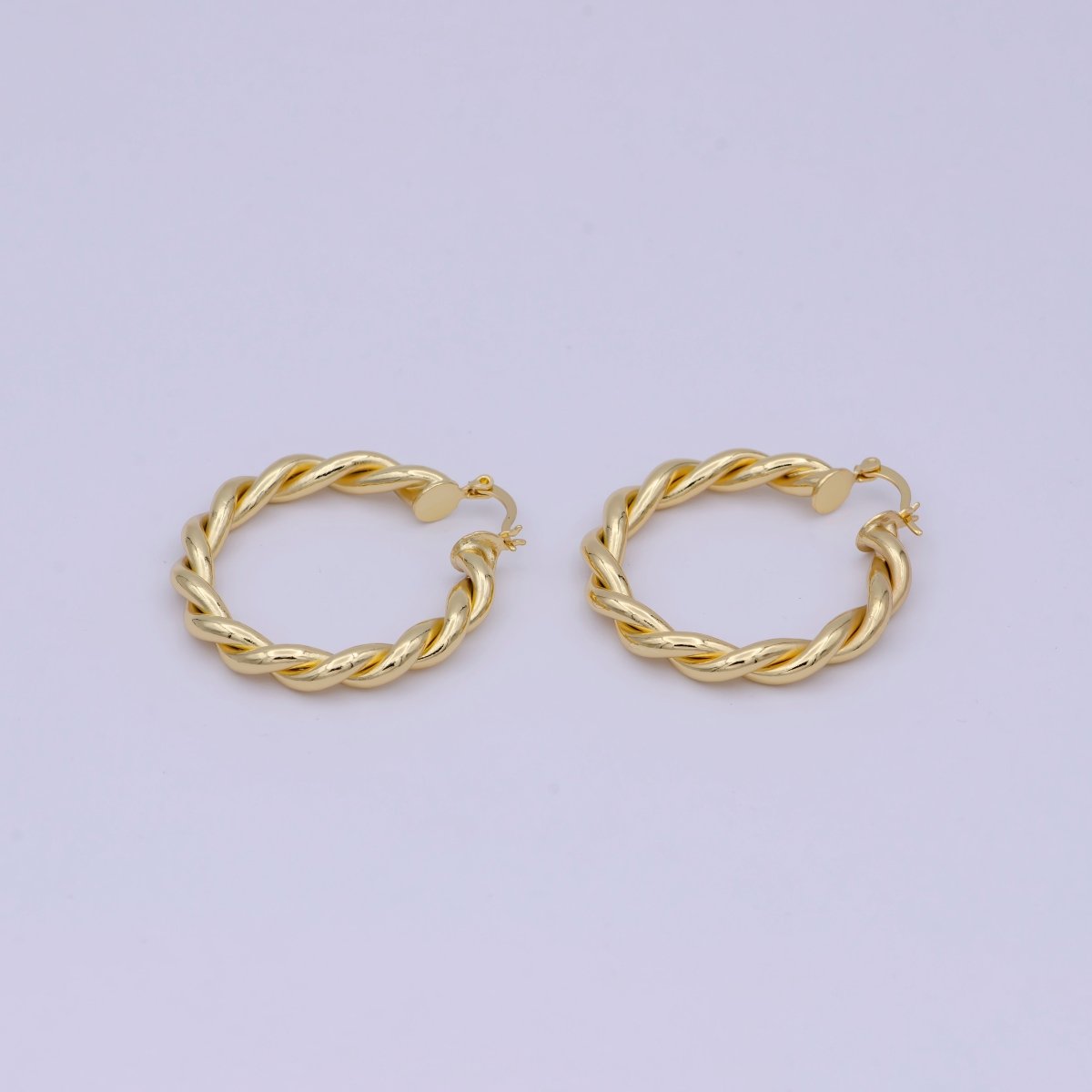 Gold Circle Twisted Hoop, 24k Gold Fill Hoop, Twisted Hoop, Gold Hoop Earrings, Dainty Minimalist Hoops Wholesale Jewelry T-335 T-336 T-355