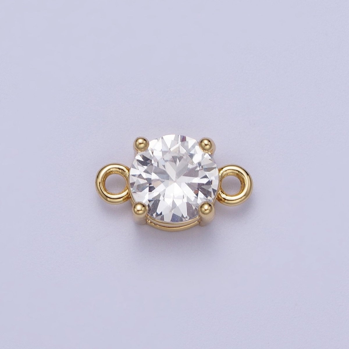 Gold Clear/Pink Link CZ Round Cubic Zirconia Connector For Necklace Bracelet Jewelry Making G-577 G-578