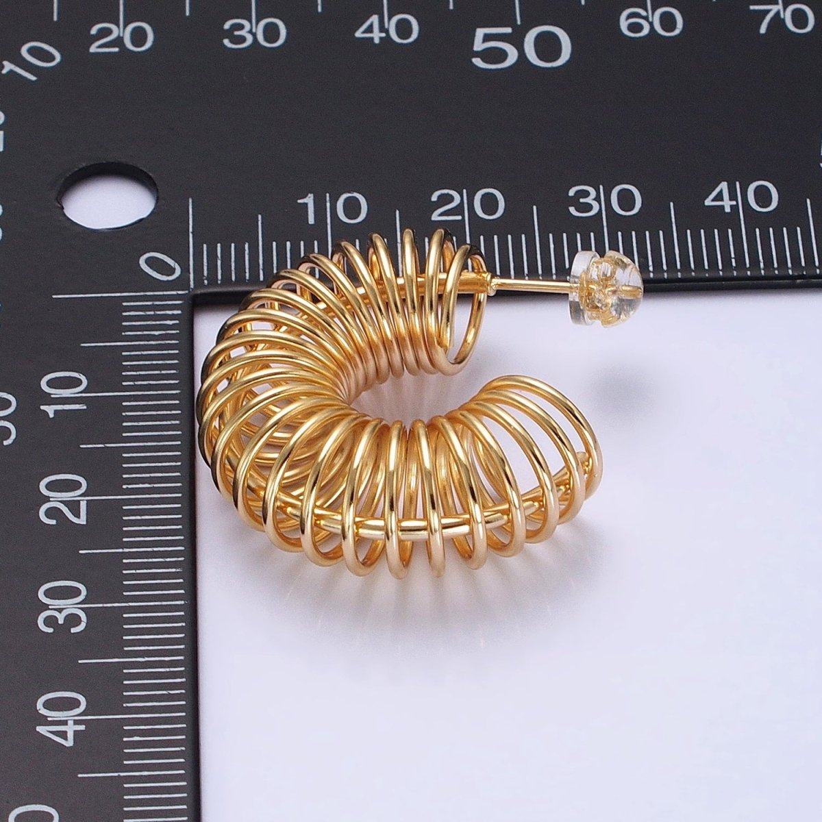 Gold Coil Wire Gold Hoop Earrings, Spiral Hoops Gold Twisted Earrings Spiral Earring AB933 AB935