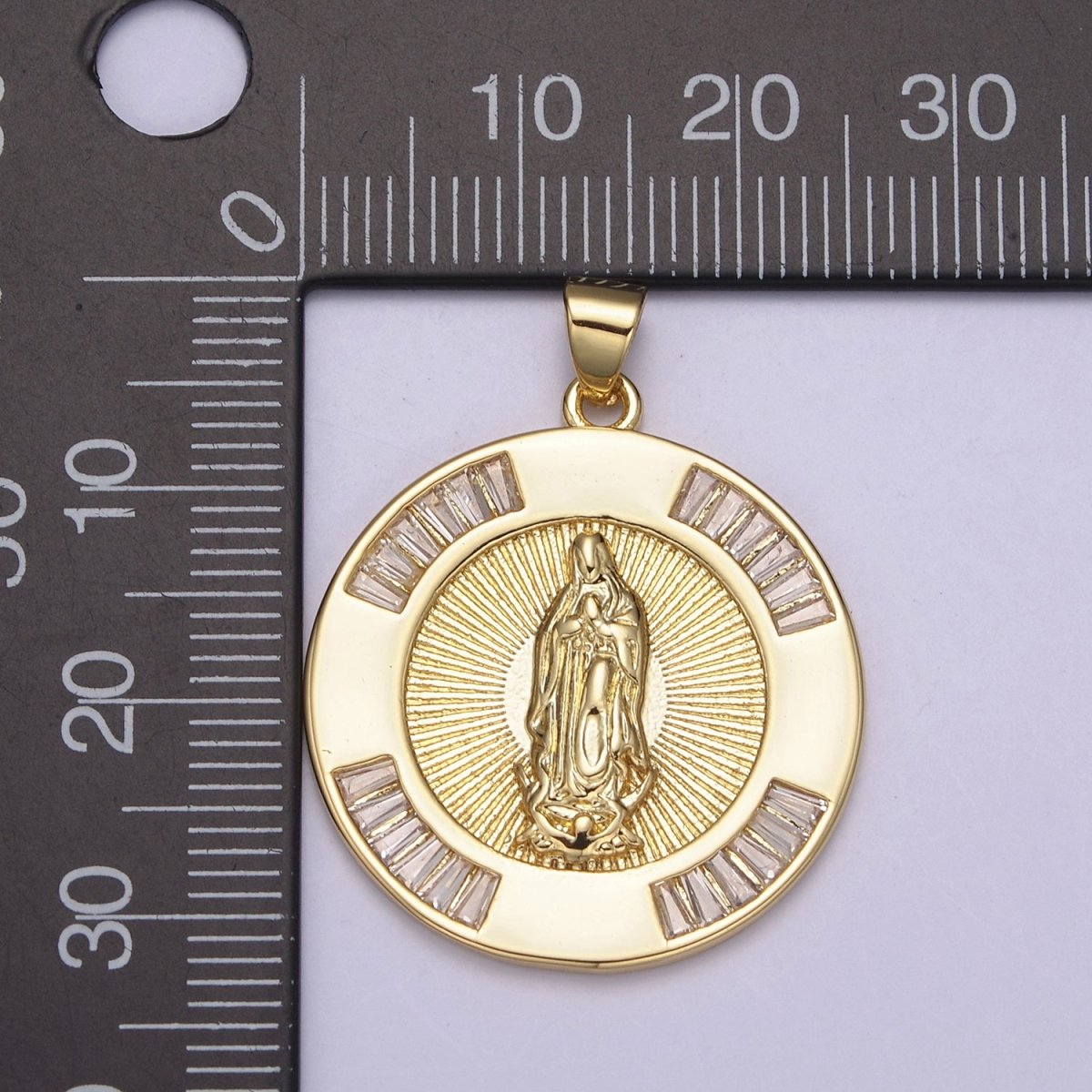 Gold Coin Medallion Religious Pendant Saint Jude / Lady Guadalupe Virgin Mary Charm for Jewelry Making Supply H-733 H-734