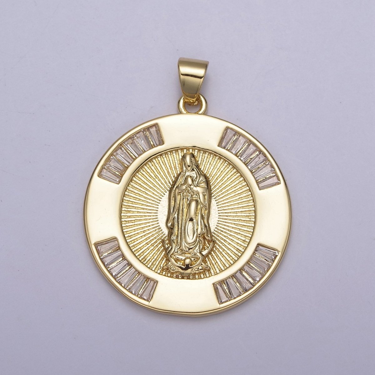 Gold Coin Medallion Religious Pendant Saint Jude / Lady Guadalupe Virgin Mary Charm for Jewelry Making Supply H-733 H-734