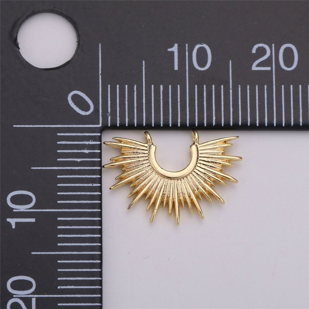 Gold Crescent Sun Charm 18k Gold Fill Sunburst Pendant  Necklace Minimalist Celestial Crescent Sun Pendant Boho Ethnic Statement Necklace F-288