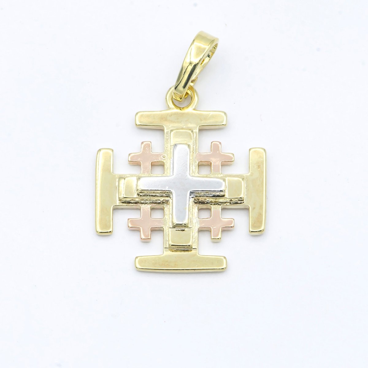 Gold Cross, Faith, Medical, Church, Peace, Religious Belief, Religion, DIY Necklace Pendant Charm Bead Bails Findings for Jewelry Making H-492