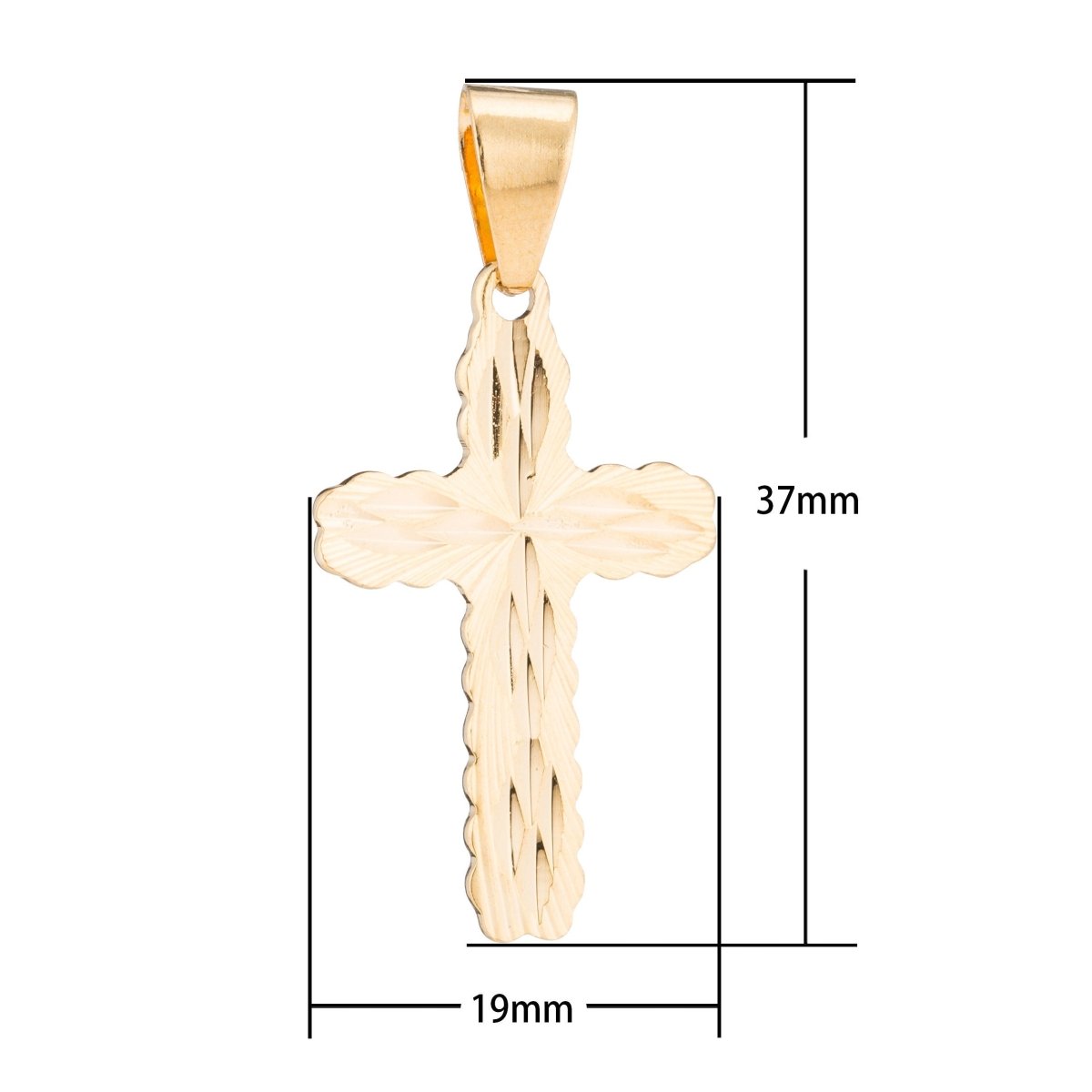 Gold Cross, Jesus, Faith, Hope, Love, Joy, Peace, Believe, Family, Church, Necklace Pendant Charm Bead Bails Findings for Jewelry Making H-189 - DLUXCA