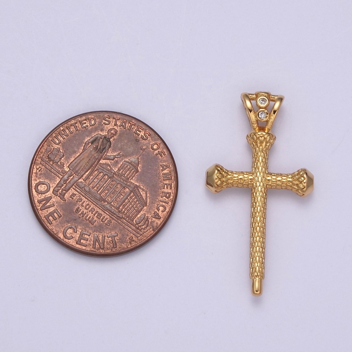 Gold Cross Pendant N-579 - DLUXCA