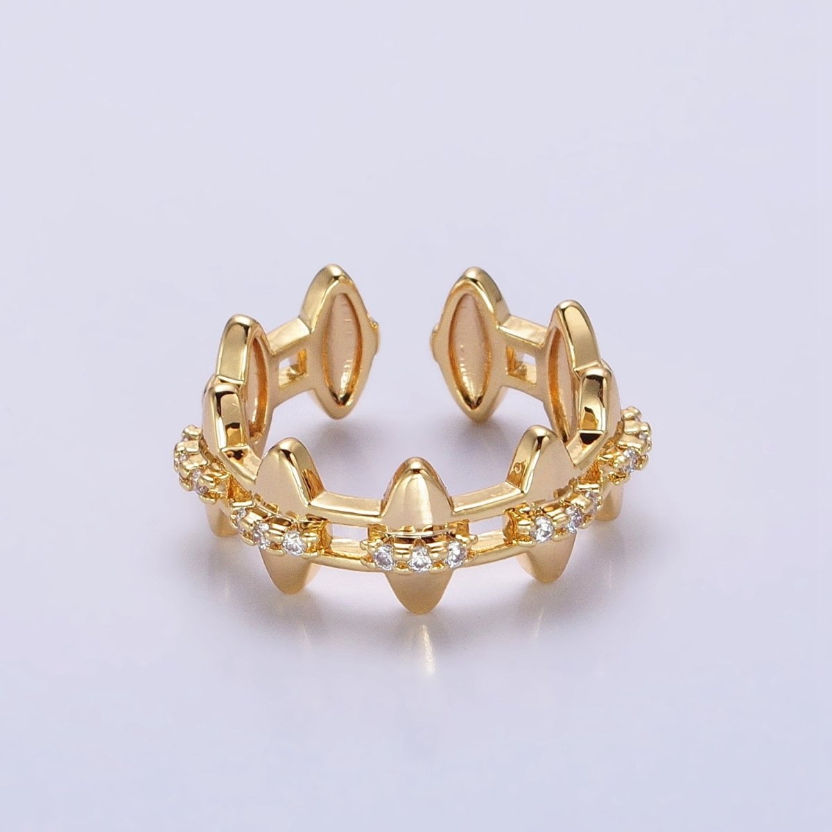 Gold Crown Band, Princess Crown Ring Silver Gold Ring, Crown Stacking Ring Geometric Jewelry O-1813 O-1814