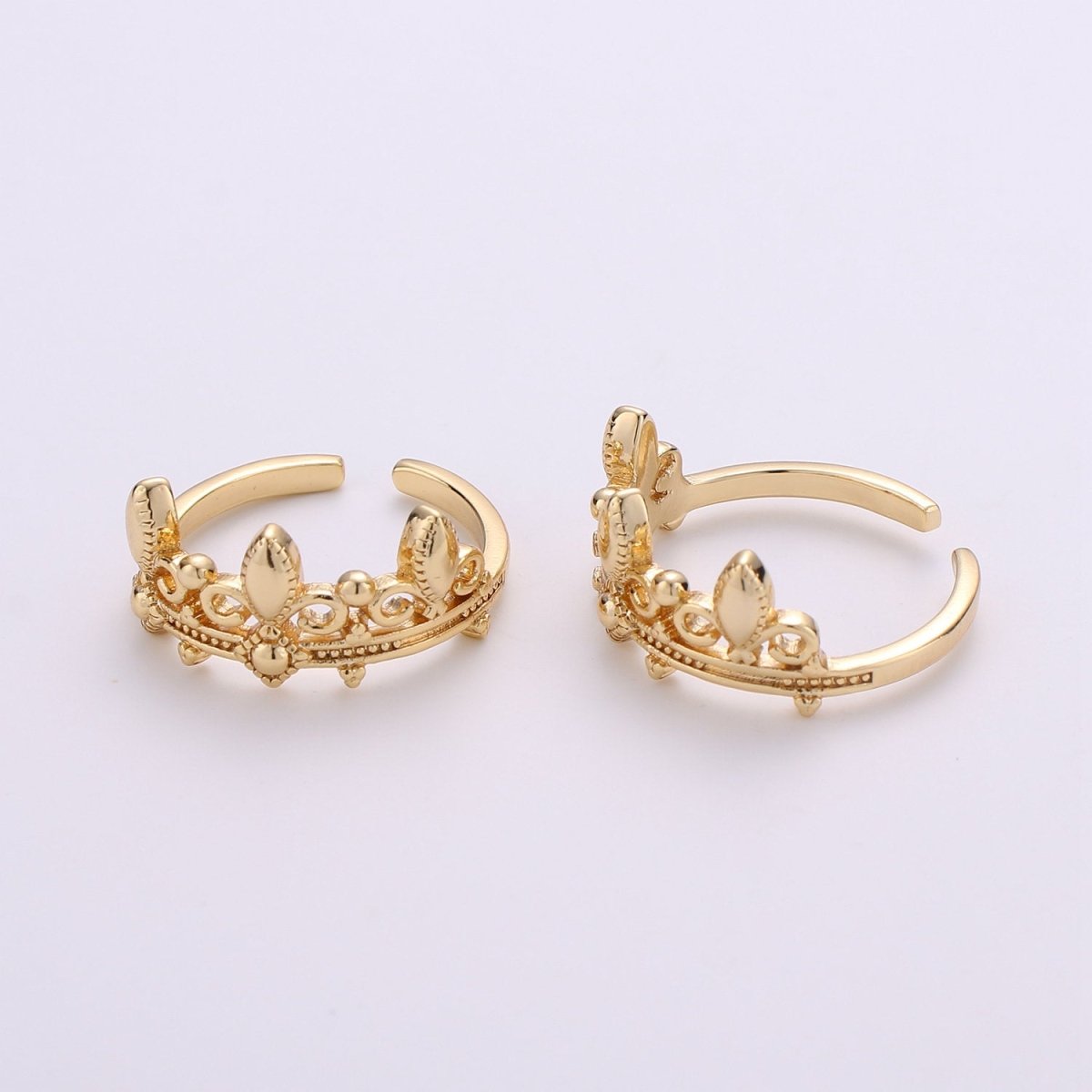 Gold Crown Ring, Statement Ring, Chunky Tiara Ring, Stackable Ring Thick Gold Ring Antique Victorian Gold Ring adjustable| R-009 R-010