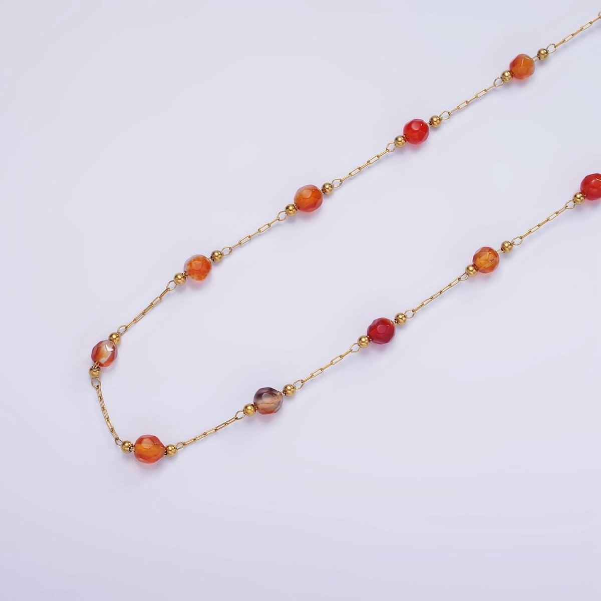 Gold Crystal Beaded Chains Stainless Steel Rosary Cable Chain Glass Rondelles with 3mm GREEN Round Beads | ROLL-1458 to ROLL-1464 and ROLL-1475