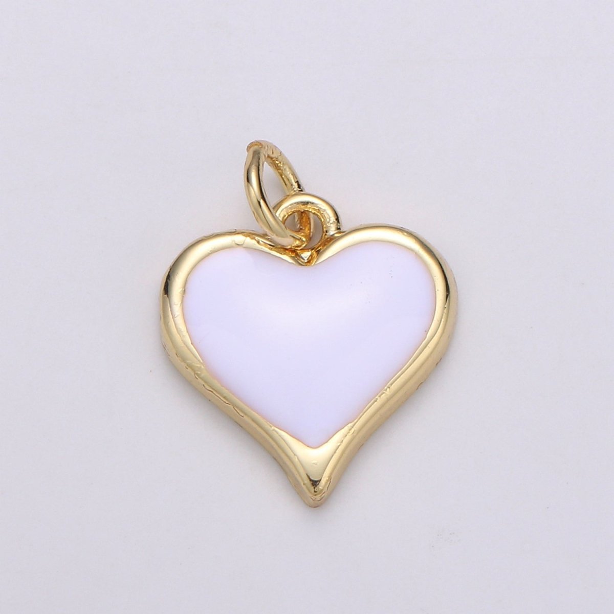 Gold Cute Dainty enamel Heart charm Red, Green, white charm 14k Gold Filled Heart Charm for Necklace Bracelet Earring Supply D-720 - D-722