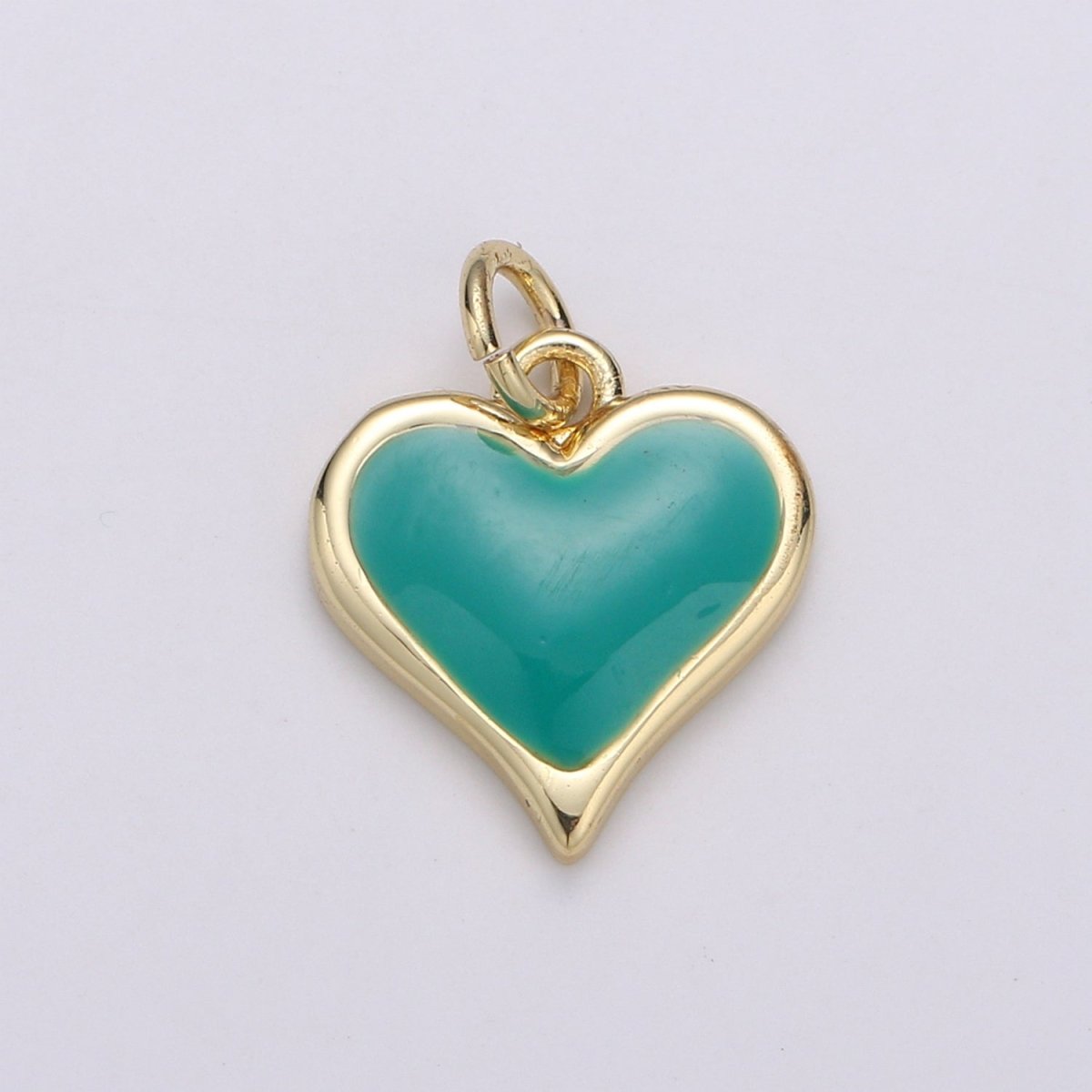Gold Cute Dainty enamel Heart charm Red, Green, white charm 14k Gold Filled Heart Charm for Necklace Bracelet Earring Supply D-720 - D-722