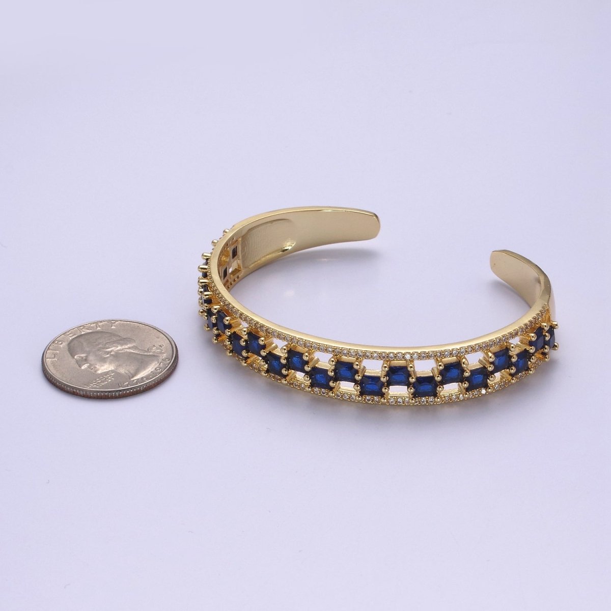 Gold CZ Diamond bangles studded with Clear White, Fuchsia Blue, Green stones | New fashion designer bangles | CZ Diamond bangles Bracelet | WA-780 to WA-783 Clearance Pricing