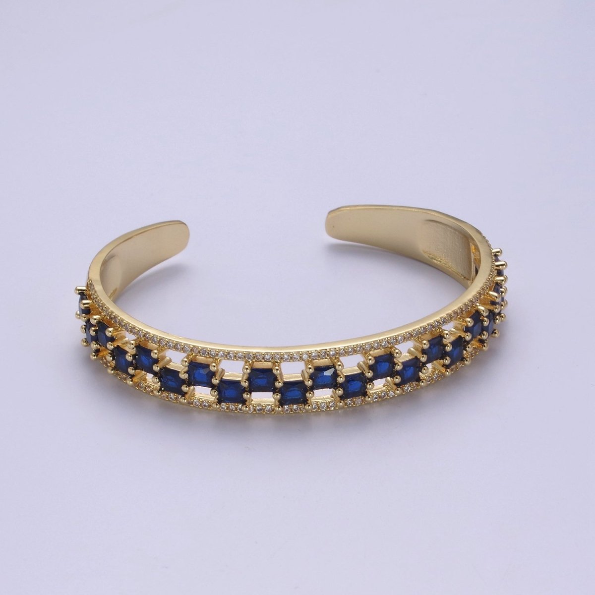 Gold CZ Diamond bangles studded with Clear White, Fuchsia Blue, Green stones | New fashion designer bangles | CZ Diamond bangles Bracelet | WA-780 to WA-783 Clearance Pricing