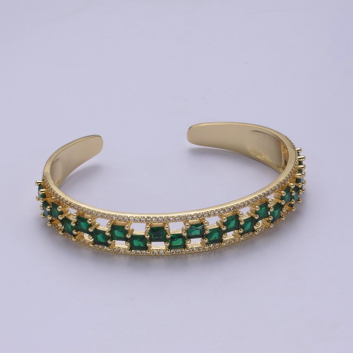 Gold CZ Diamond bangles studded with Clear White, Fuchsia Blue, Green stones | New fashion designer bangles | CZ Diamond bangles Bracelet | WA-780 to WA-783 Clearance Pricing