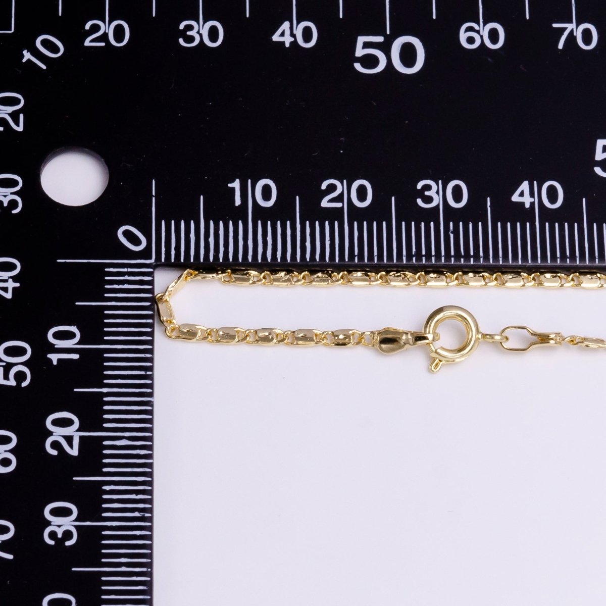 Gold Dainty 1.8mm Unique Dented Link Scroll 18 Inch Layering Chain Necklace | WA-1909 Clearance Pricing - DLUXCA