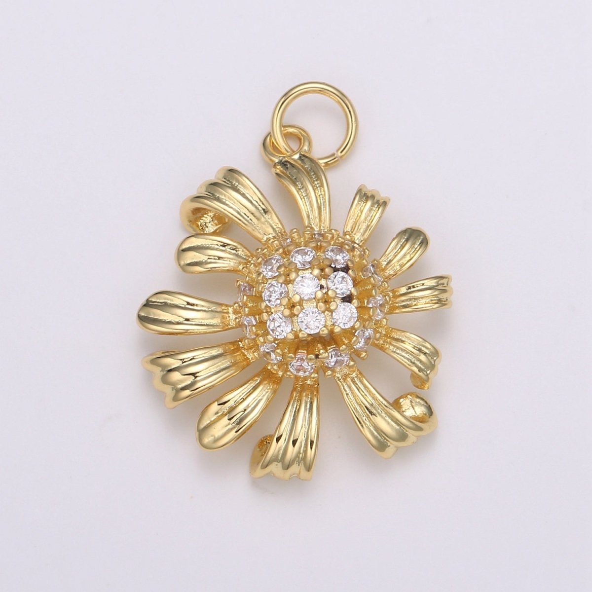 Gold Daisy Jasmine Charm 25.5x18mm - Mini Flower Charm Dainty Sun Flower Charm Floral for bracelet earring necklace supply E-196 E-787