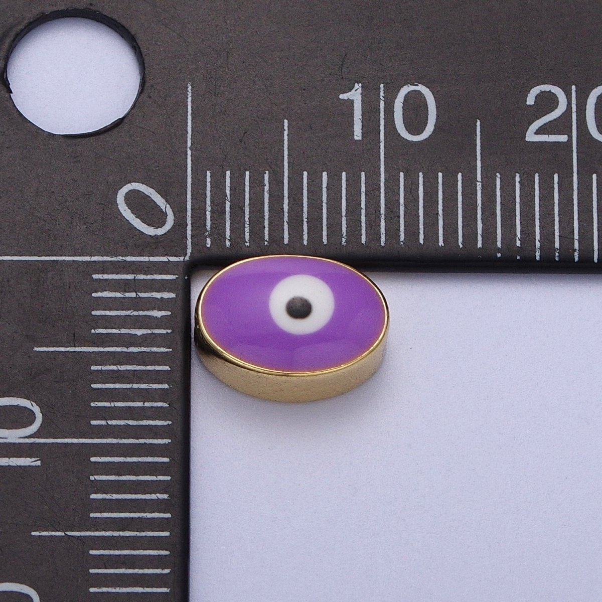 Gold Evil Eye Bead Spacer for Bracelet Red / Purple Eye Bead | B-671