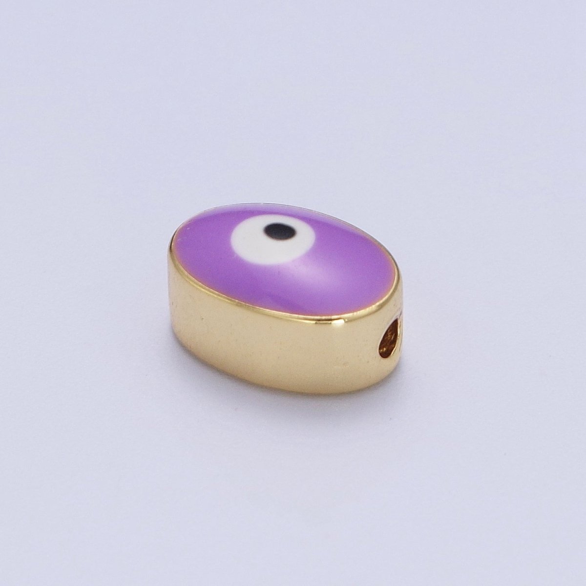 Gold Evil Eye Bead Spacer for Bracelet Red / Purple Eye Bead | B-671