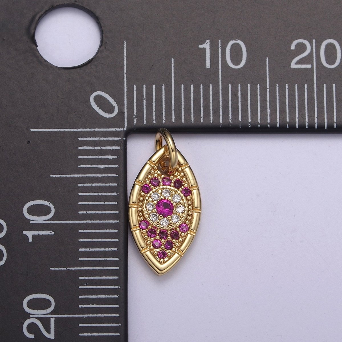 Gold Evil Eye Charm, Gold Eye Charm With Cubic Zirconia, Protecting Eye Charm, Dainty Eye Charm, Protecting Jewelry N-328 - N-330