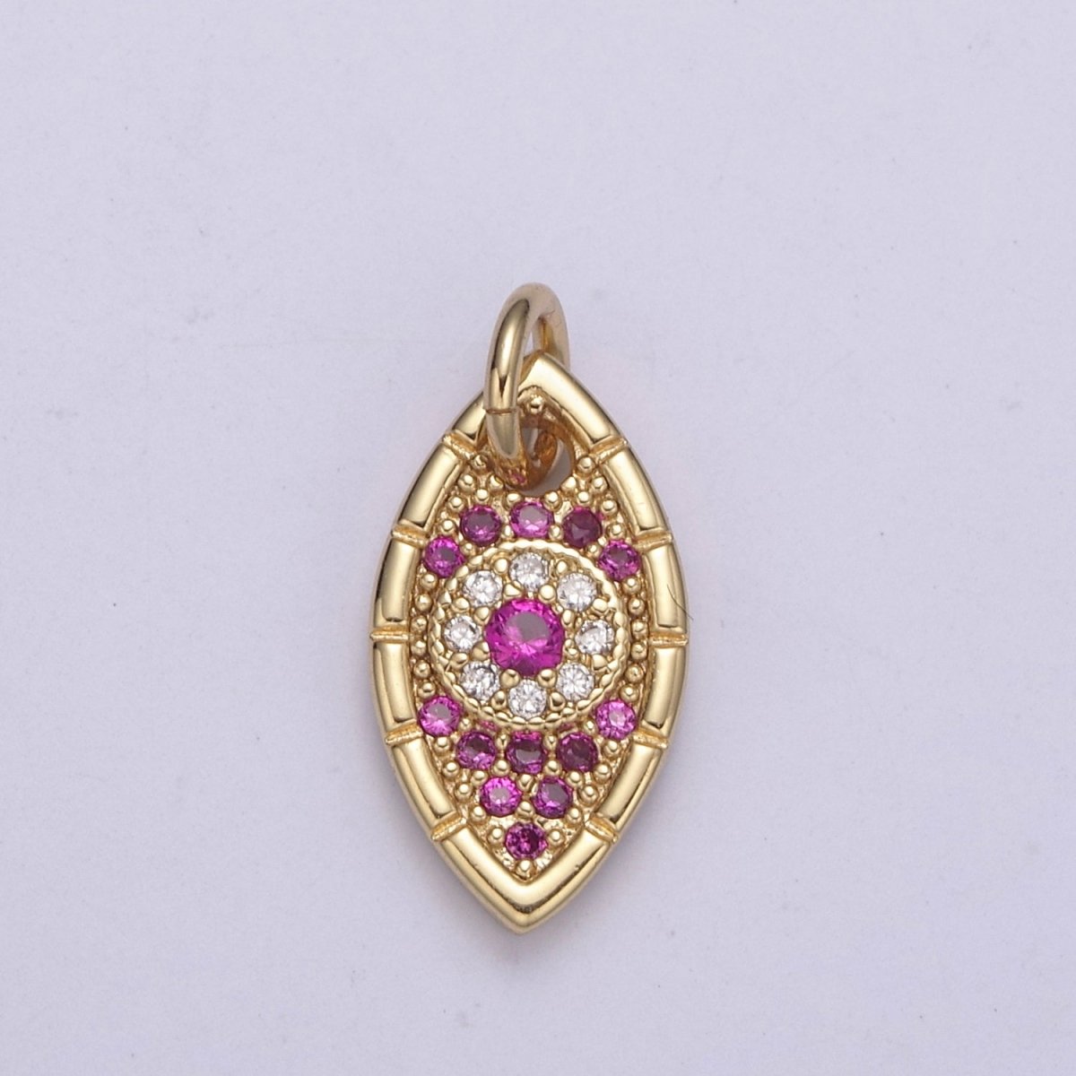 Gold Evil Eye Charm, Gold Eye Charm With Cubic Zirconia, Protecting Eye Charm, Dainty Eye Charm, Protecting Jewelry N-328 - N-330