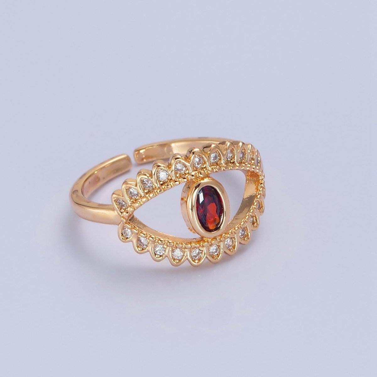 Gold Evil Eye Diamond Ring, Evil Eye Protection Ring, Greek Statement Rings, Trendy Ring O-2244 O-2245 O-2246