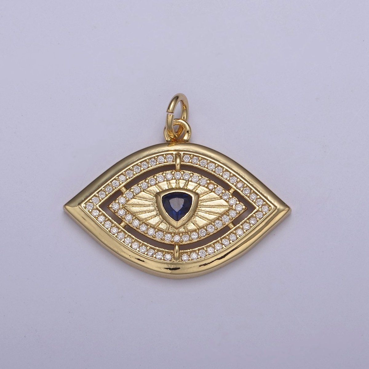 Gold Evil Eye Pendant 14K Gold Filled Eye Charm- Minimalist Jewelry Medallion Pendant  Clear Blue Green Red Cz  Layering Stacking N-653 - N-656