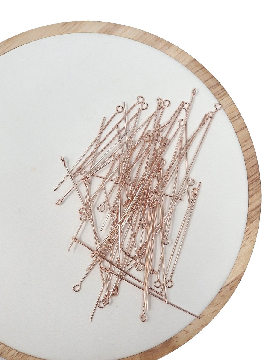 Gold Eye Pin Open Eyepins Headpins 0.5mm (24 Gauge) by 25, 35, 45mm Jewelry Making Craft Supply DIY Finding L-548 L-554 L-555