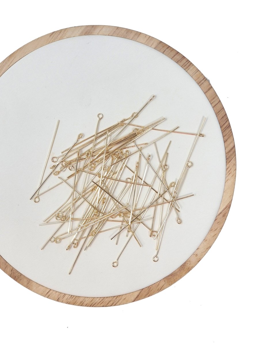 Gold Eye Pin Silver Rose Gold Black Open Eyepins Headpins 0.6mm (24 Gauge) by 15mm, 18mm Jewelry Making Craft Supply DIY Finding K-102 L-546 L-547 - DLUXCA