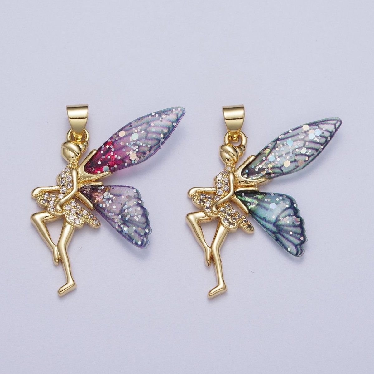 Gold Fairy Pendant Magical Dream Whimsical Charm H-666 H-669