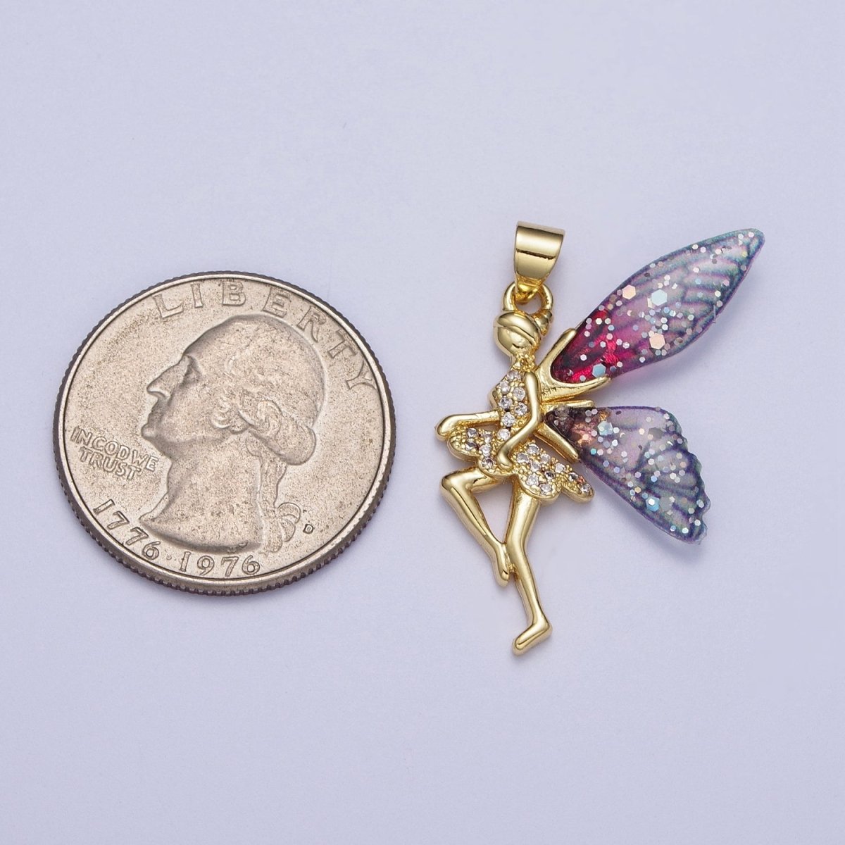 Gold Fairy Pendant Magical Dream Whimsical Charm H-666 H-669