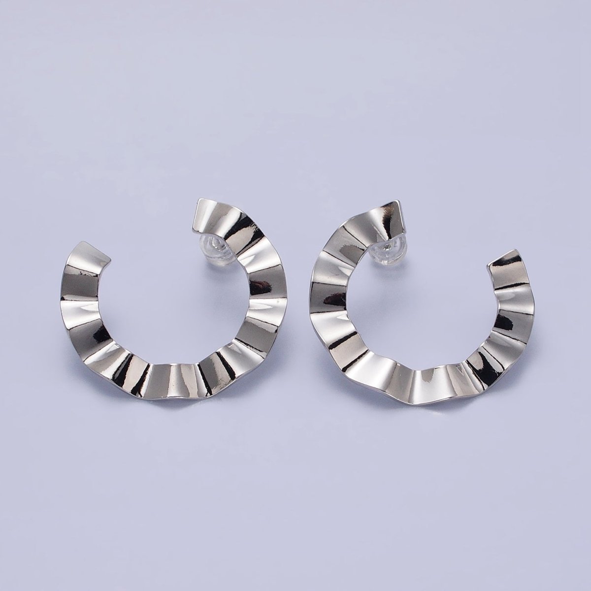 Gold Fan Earrings, Modern Hoops Fan Earrings, Art Deco Earrings Silver Earrings Design AB656 AB667