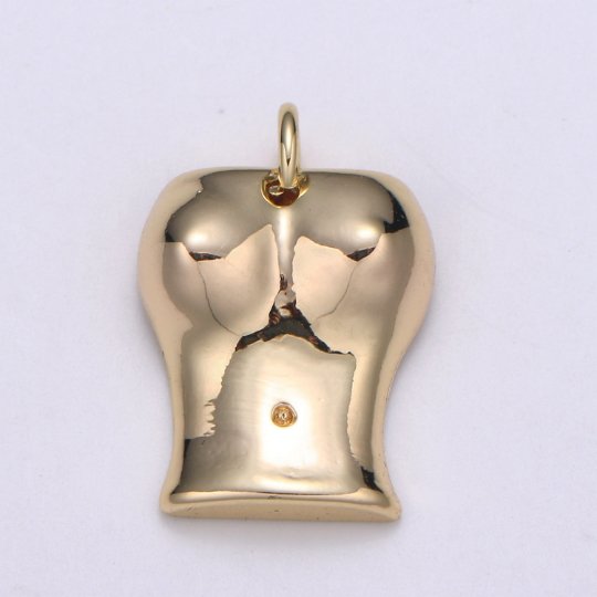 Gold Female Pendant 18k Gold Filled Body Pendant // Goddess Necklace Charm Boobs Necklace Charm // Femnist Jewelry Supply,E-092 - DLUXCA