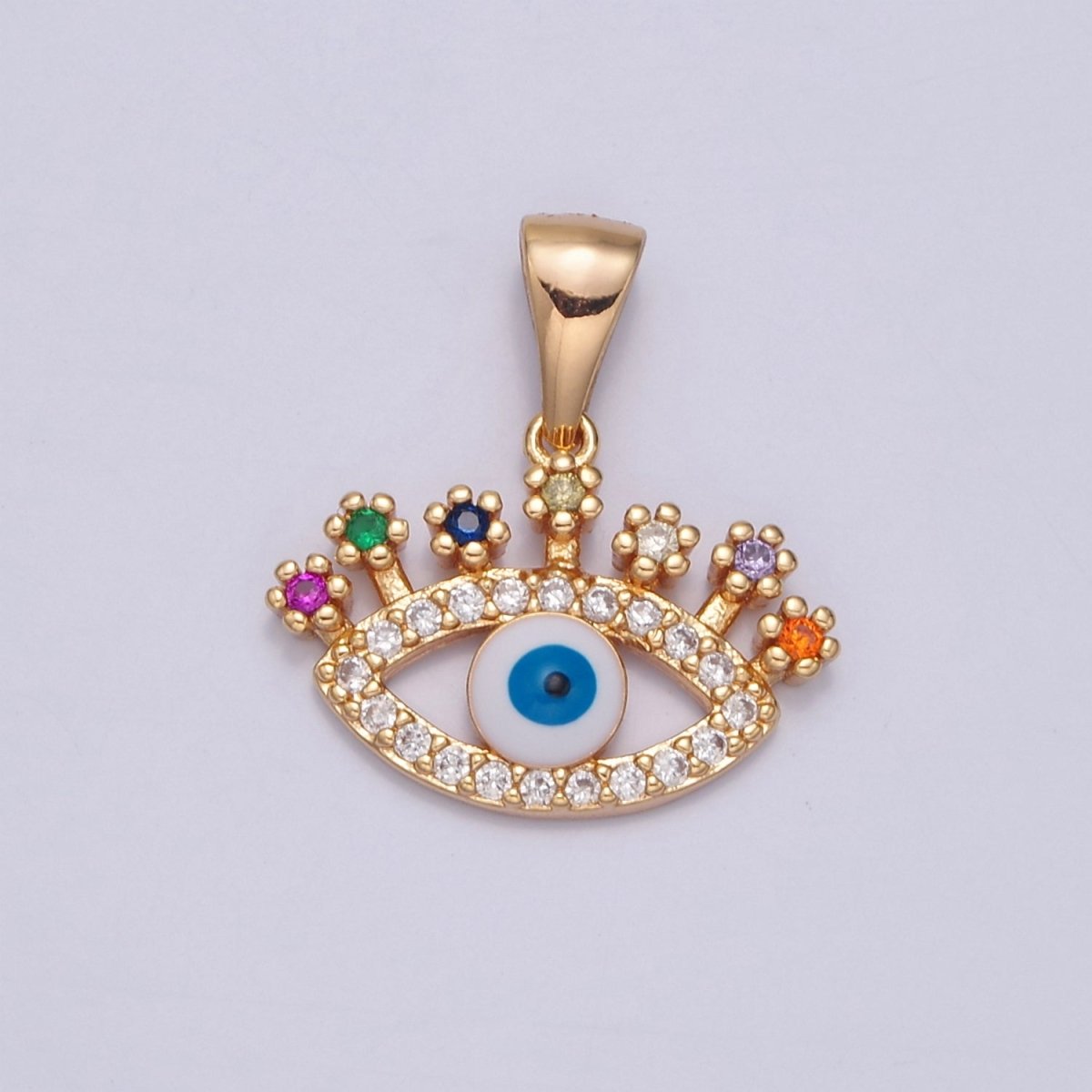 Gold Filed Evil Eye Pendant Gold Eye Pendant Protection Jewelry Amulet Charm J-598 - DLUXCA
