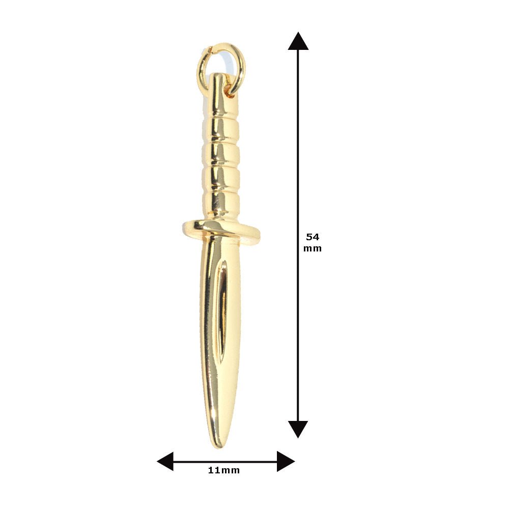 Gold Fill Antique Knife Charm Dagger Design For Jewelry Making Necklace Pendant Bracelet hoop earring pendant C-261