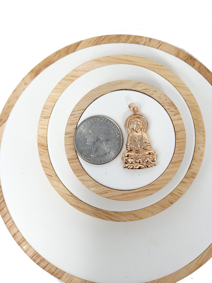 Gold Fill Buddha Religious Pendant for DIY Jewelry Making H-503