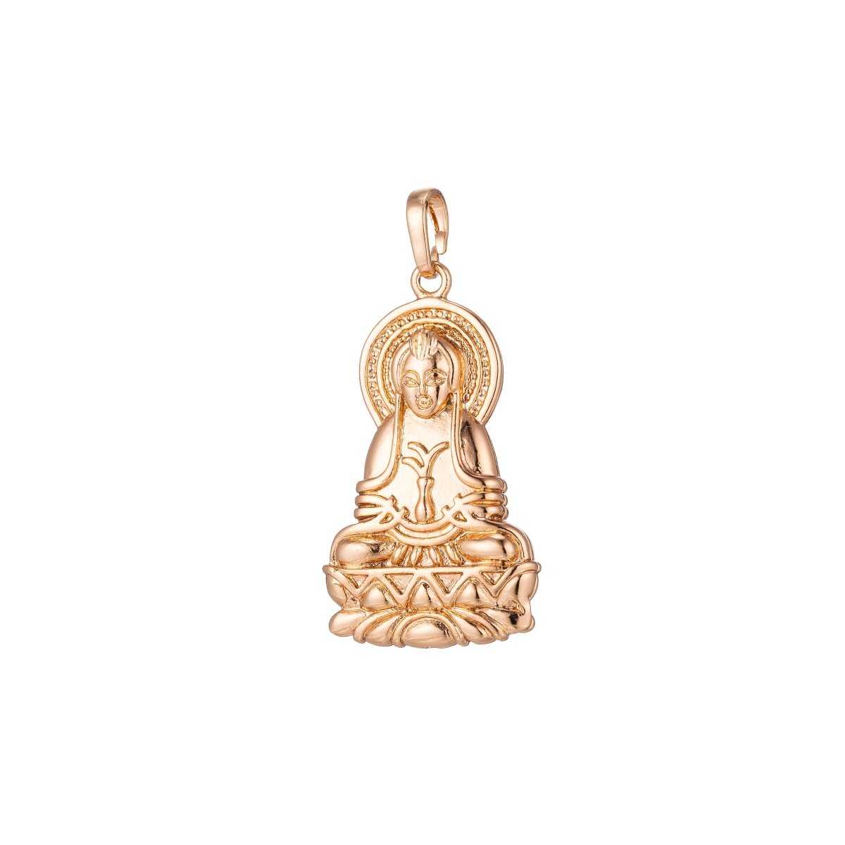 Gold Fill Buddha Religious Pendant for DIY Jewelry Making H-503