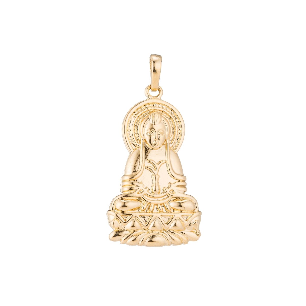 Gold Fill Buddha Religious Pendant for DIY Jewelry Making H-503