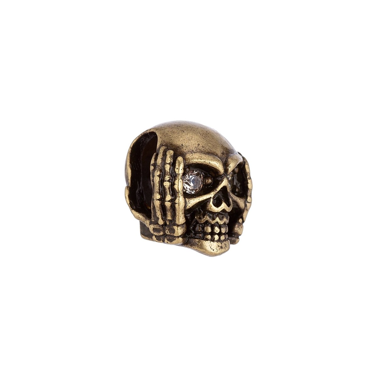 Gold Filled 10mm Antique Skull Head Spacer Bead | B-015