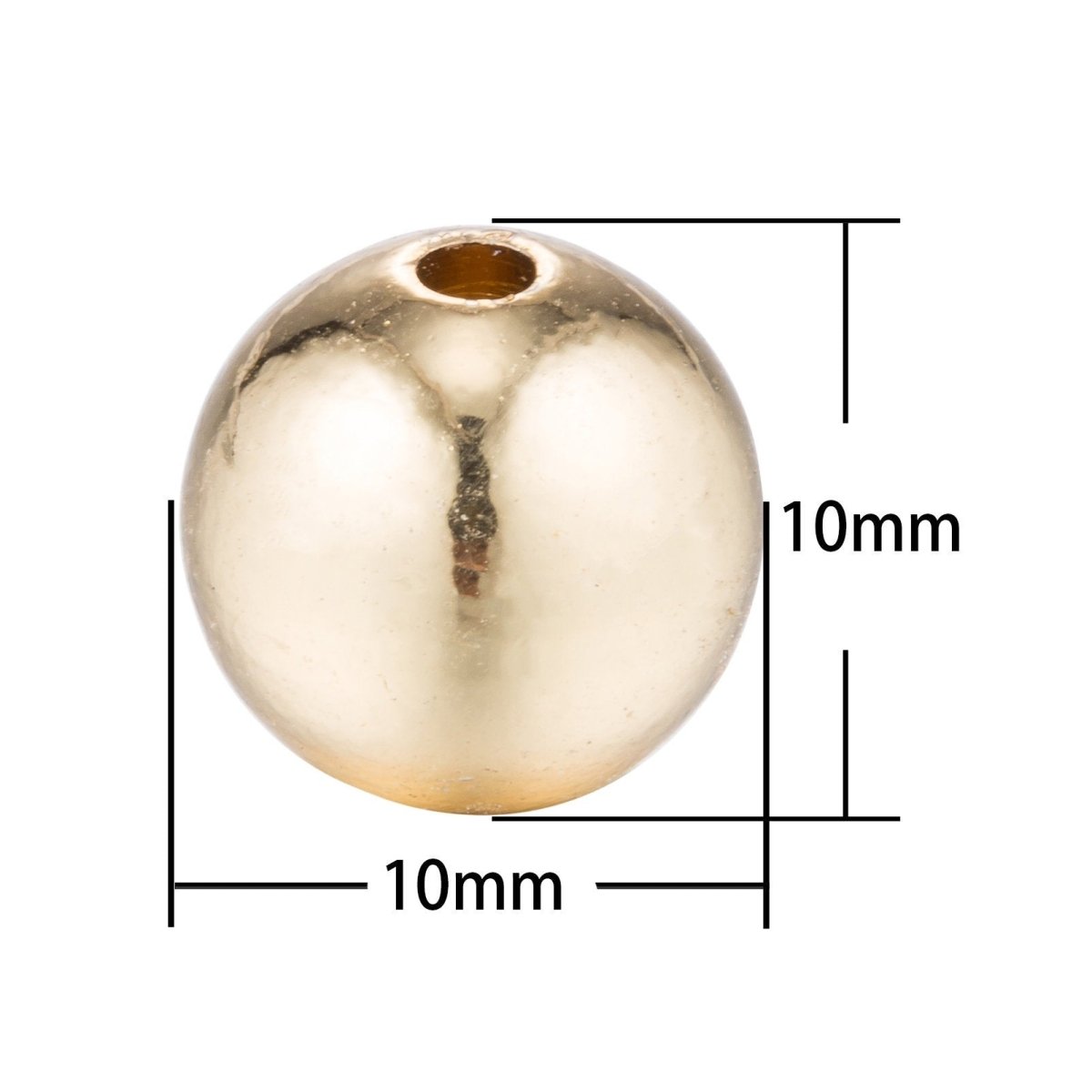 Gold Filled 10mm Round Minimalist Spacer Bead in Gold & Silver | B-007