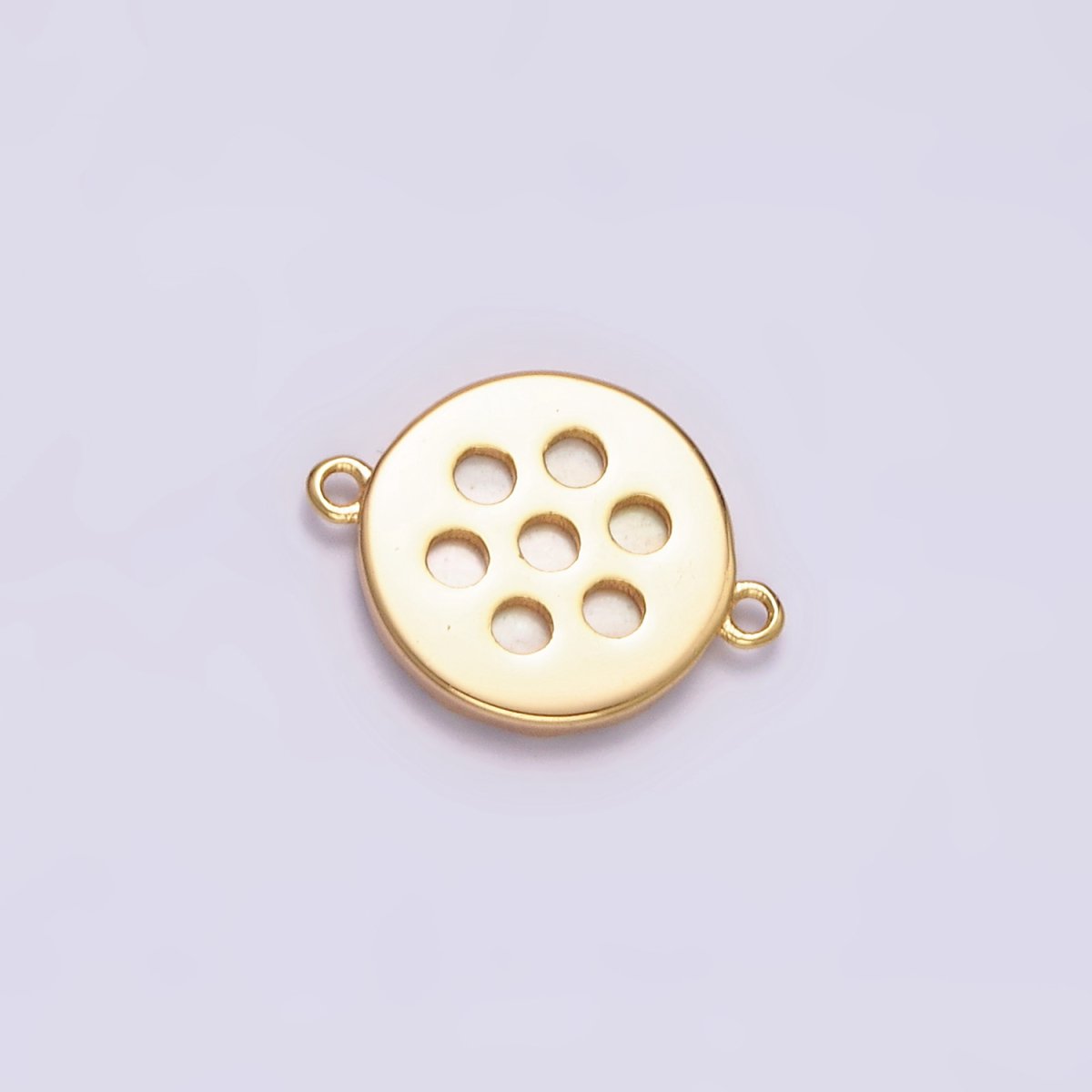 Gold Filled 10mm Shell Pearl Hammered Round Connector G-705 - DLUXCA