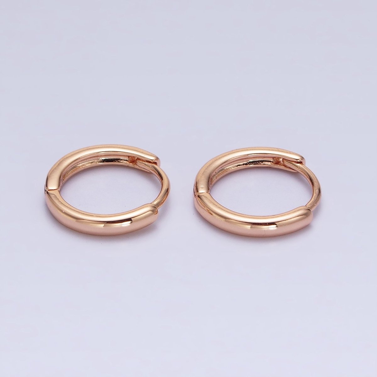Gold Filled 13mm Minimalist Thin Huggie Earrings in Silver & Rose Gold | AD1347 AD1348 AD1056