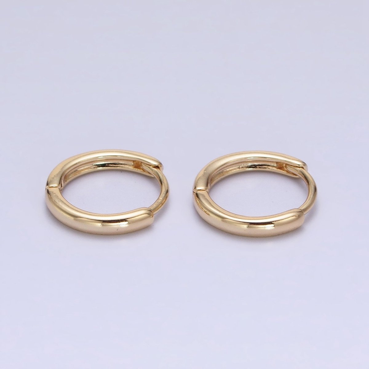 Gold Filled 13mm Minimalist Thin Huggie Earrings in Silver & Rose Gold | AD1347 AD1348 AD1056