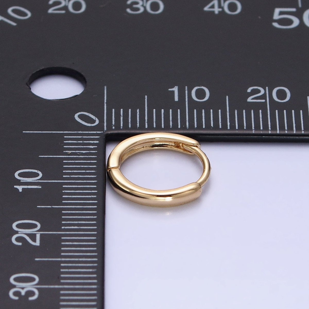 Gold Filled 13mm Minimalist Thin Huggie Earrings in Silver & Rose Gold | AD1347 AD1348 AD1056