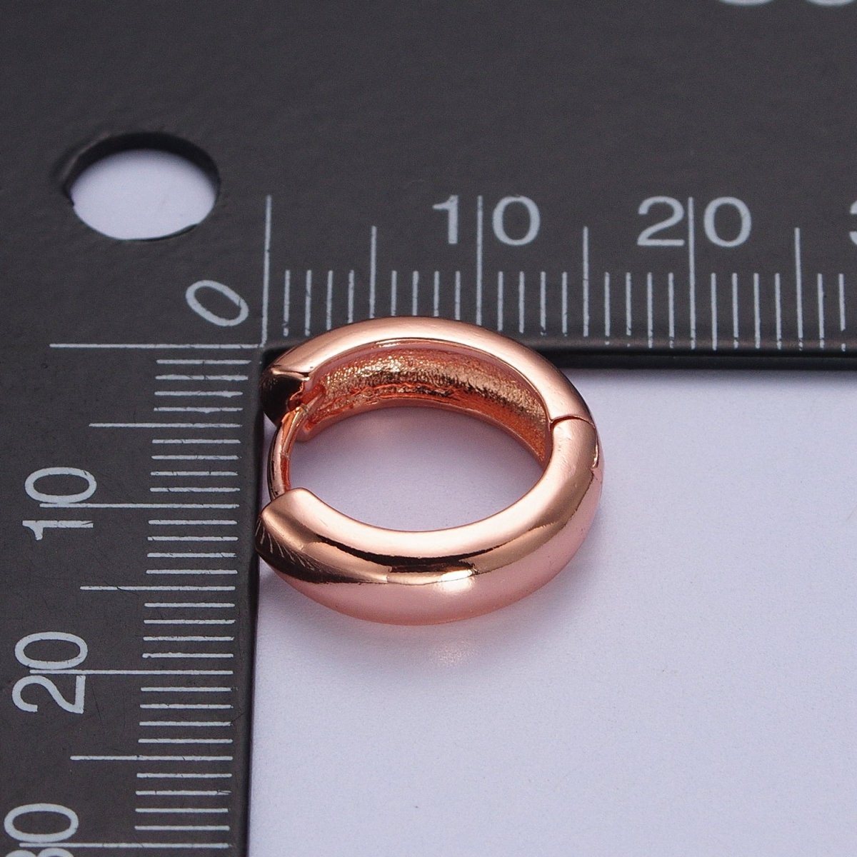 Gold Filled 15mm, 17mm Lever Back Huggie Earrings in Silver & Rose Gold Minimalist Jewelry | AD-264~AD-267