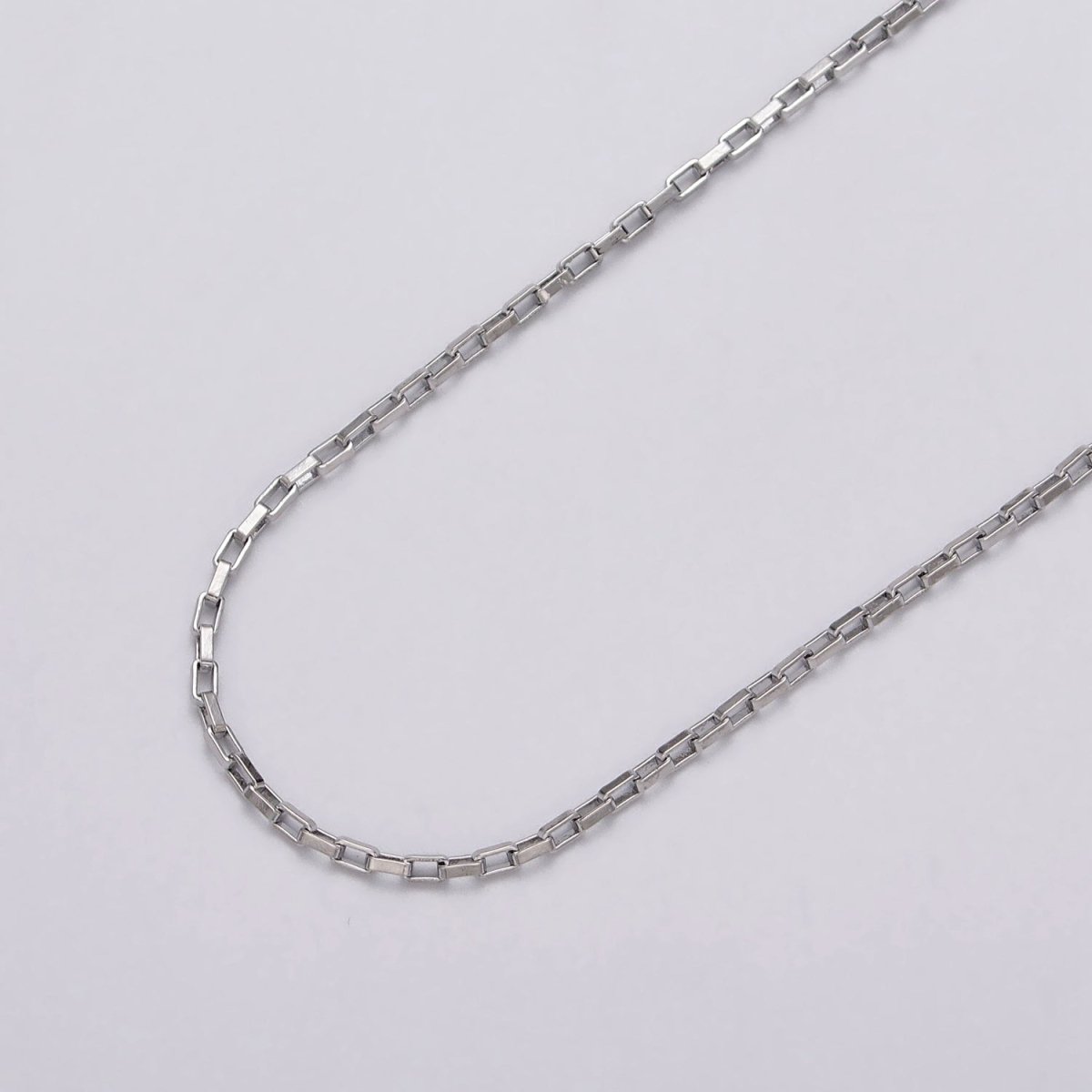 Gold Filled 1.5mm Rectangular Long Box Paperclip Chain By Yard in Gold & Silver | ROLL-1029, ROLL-1110