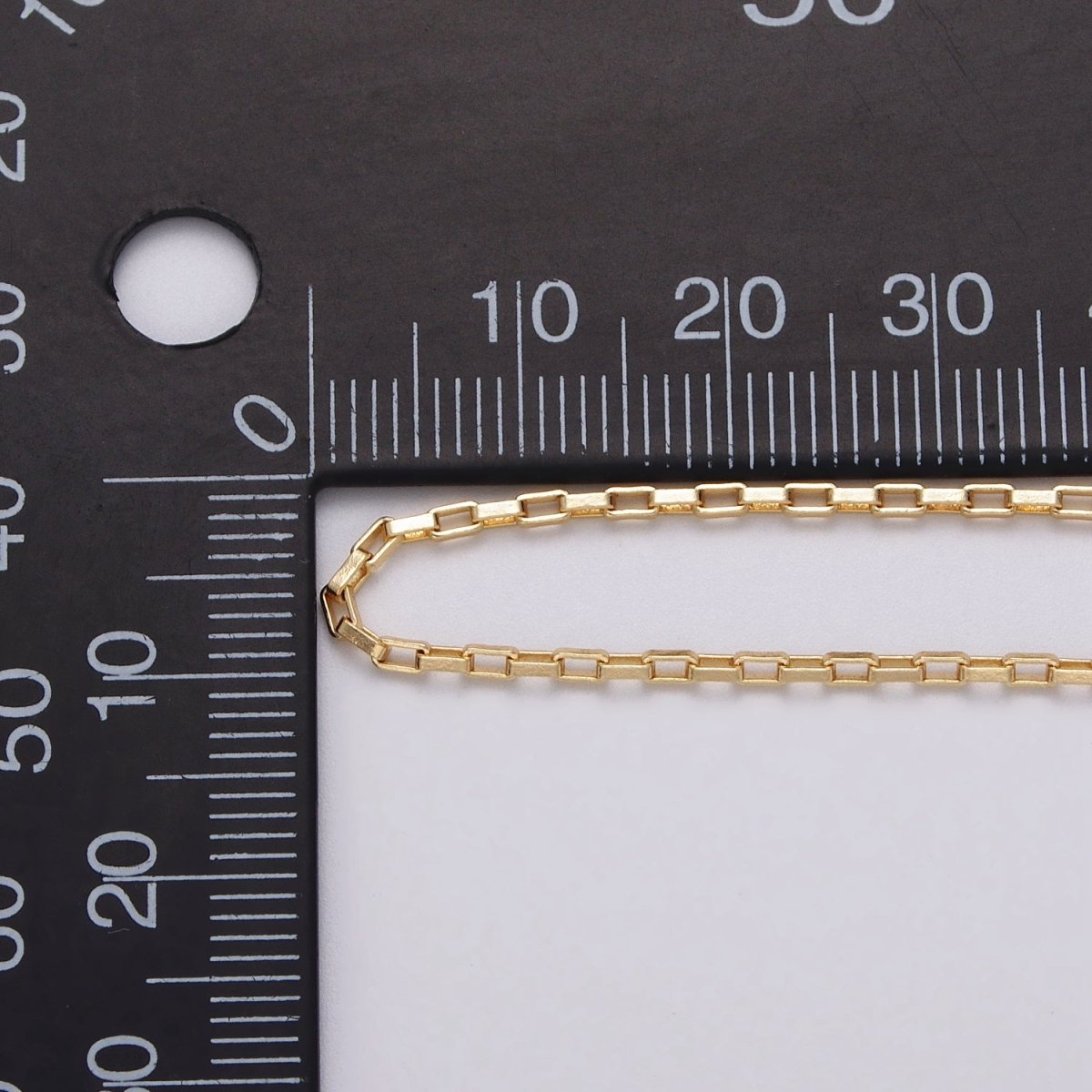Gold Filled 1.5mm Rectangular Long Box Paperclip Chain By Yard in Gold & Silver | ROLL-1029, ROLL-1110