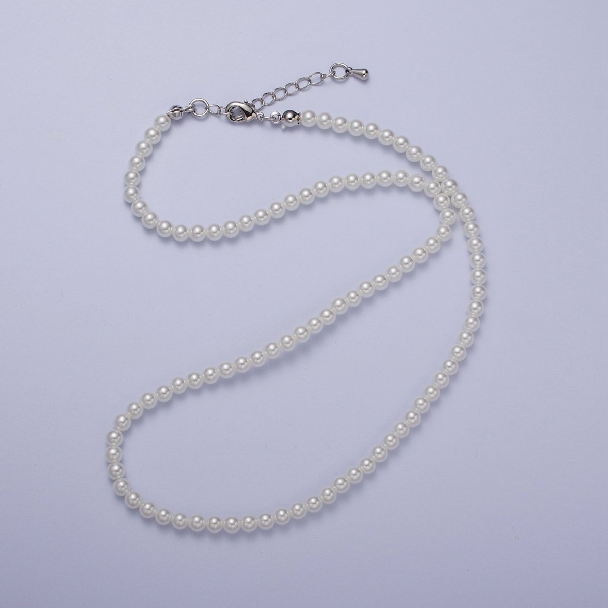 Gold Filled 17 Inch Round White/Pink Shell Pearl Layering Choker Necklace in Silver & Gold | WA-1176 WA-1177 WA-1178 WA-1179 WA-1180 Clearance Pricing