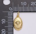 Gold Filled 1pc Sunburst Diamond Oval Pendant | D-455/456